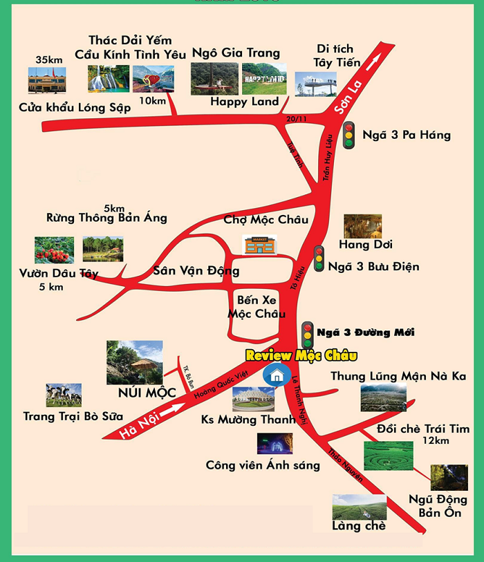 Khám phá bản đồ du lịch Mộc Châu – Kavo Travel